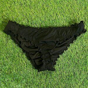 Shade & Shore Black Ruffled Bikini Bottoms